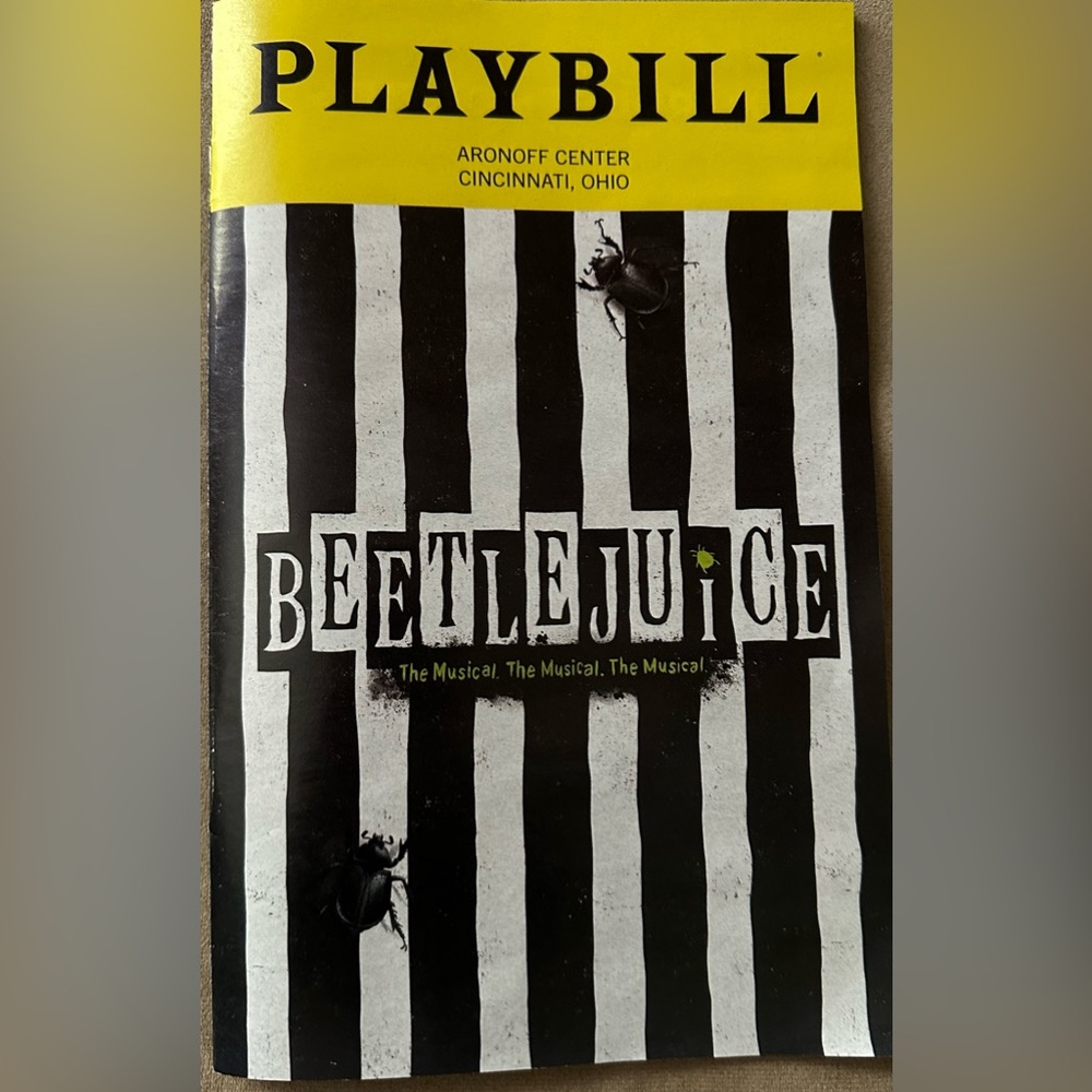 Beetlejuice Playbill Broadway Cincinnati OH Aronoff Center January 2024